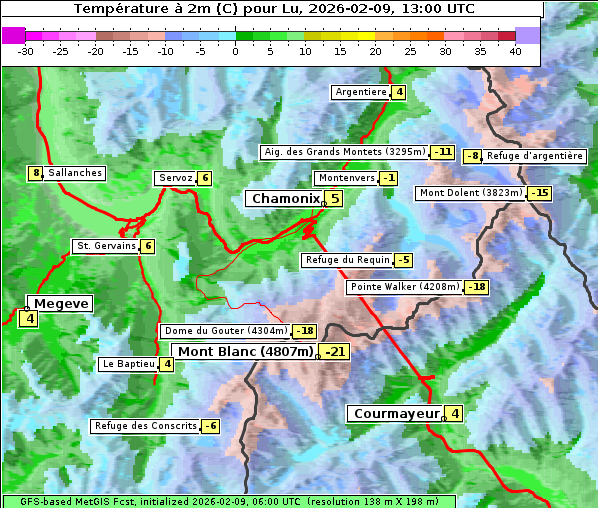 Temperatur, 9. 2. 2026