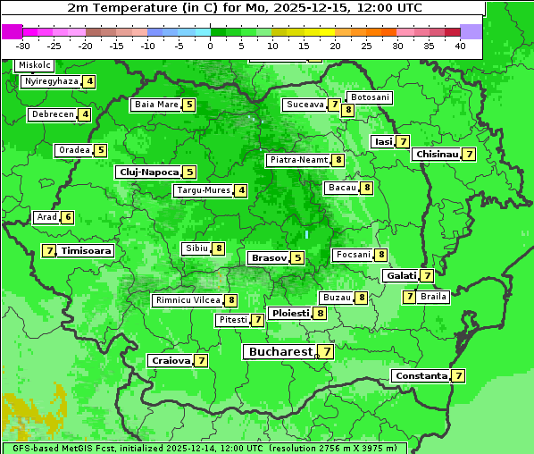 Temperatur, 15. 12. 2025