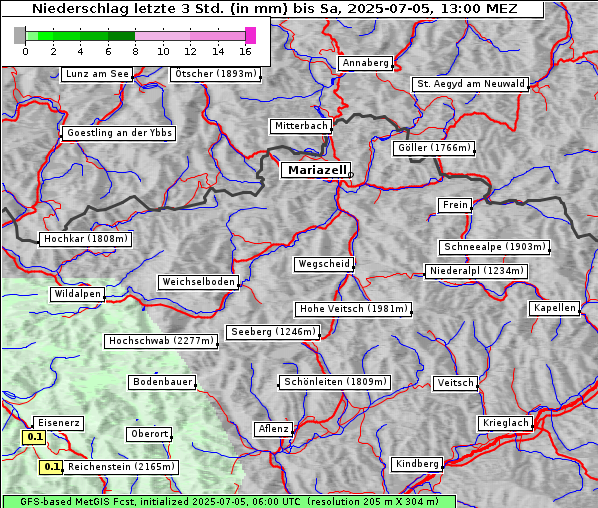 Niederschlag, 5. 7. 2025