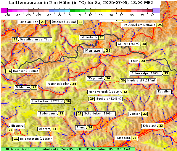 Temperatur, 5. 7. 2025
