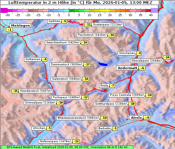 Temperatur, 5. 1. 2026