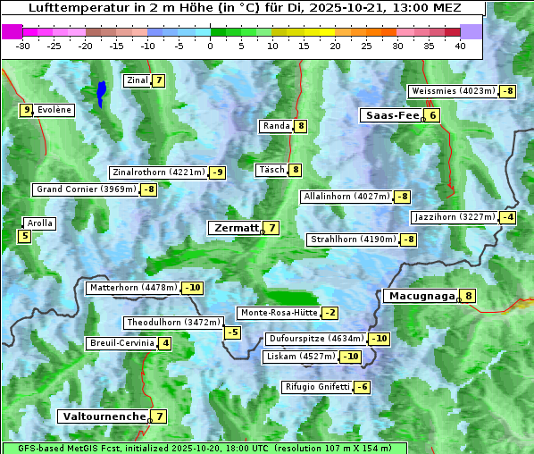 Temperatur, 21. 10. 2025
