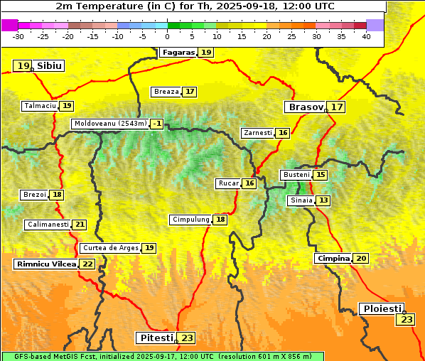 Temperatur, 18. 9. 2025