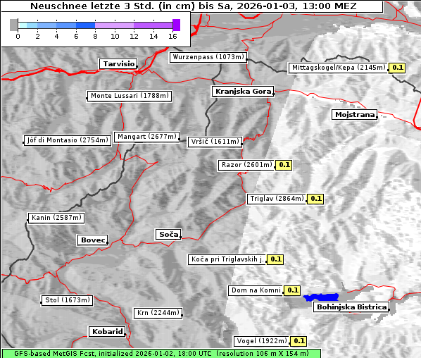Neuschnee, 3. 1. 2026