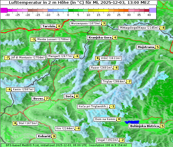 Temperatur, 3. 12. 2025