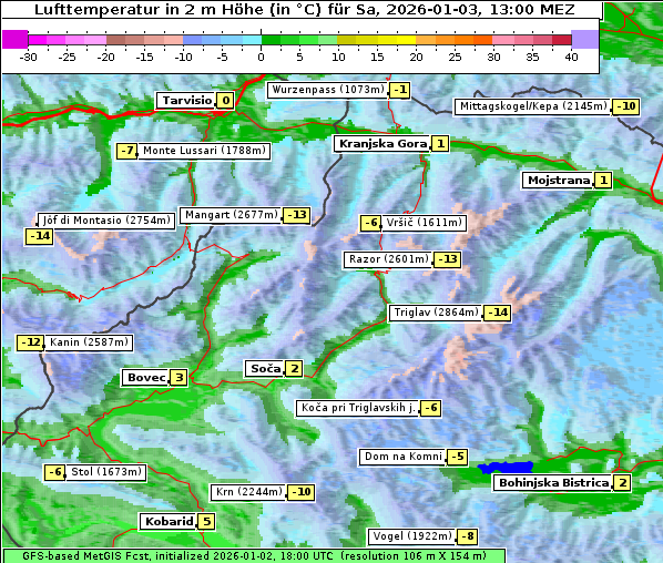 Temperatur, 3. 1. 2026