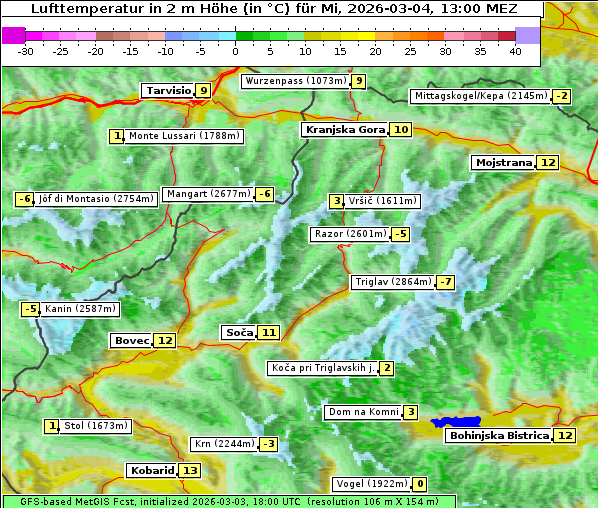 Temperatur, 4. 3. 2026