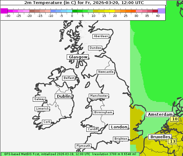 Temperatur, 20. 3. 2026