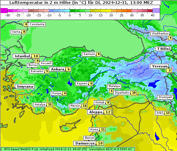 Temperatur, 31. 12. 2024