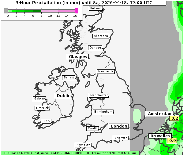 Niederschlag, 18. 4. 2026