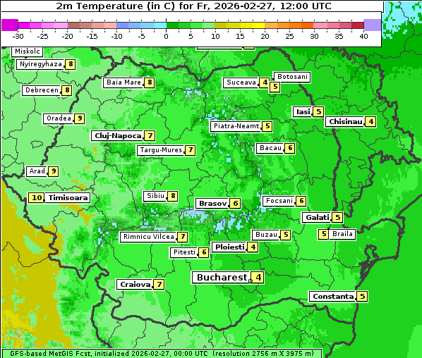 Temperatur, 27. 2. 2026