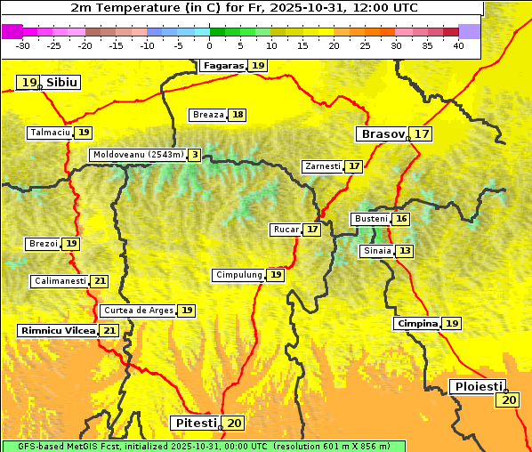 Temperatur, 31. 10. 2025