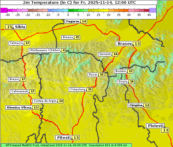 Temperatur, 14. 11. 2025