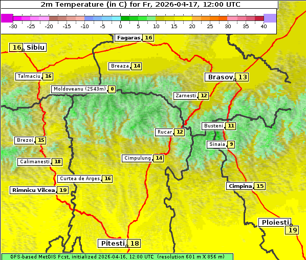 Temperatur, 17. 4. 2026