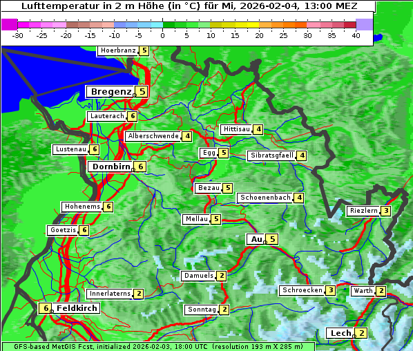 Temperatur, 4. 2. 2026