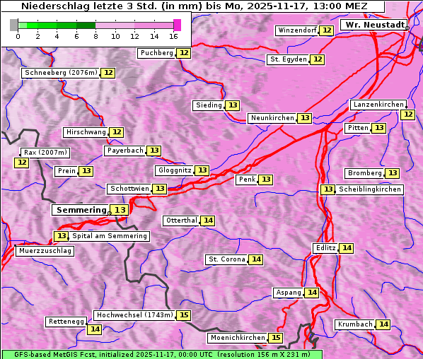 Niederschlag, 17. 11. 2025