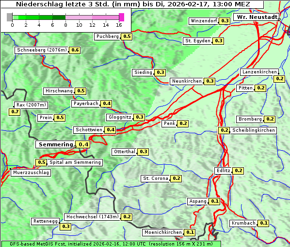 Niederschlag, 17. 2. 2026