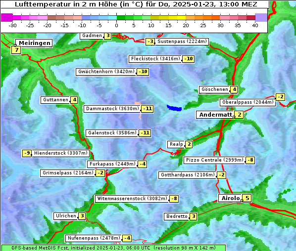 Temperatur, 23. 1. 2025