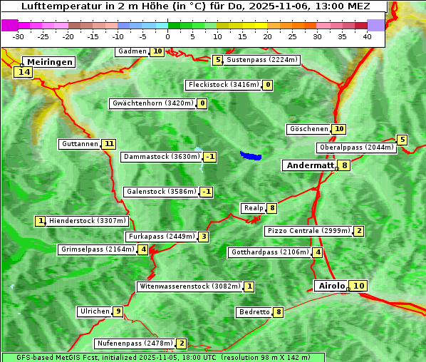 Temperatur, 6. 11. 2025