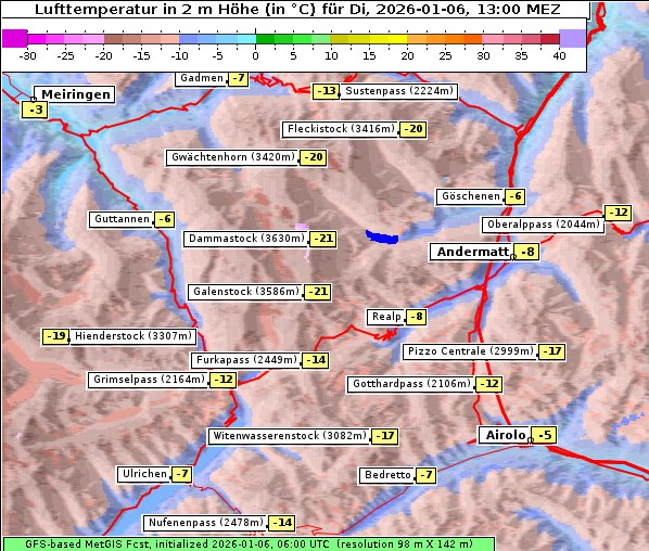 Temperatur, 6. 1. 2026