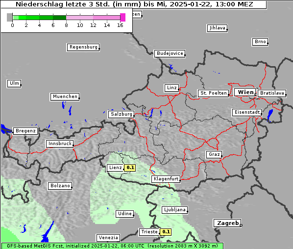Niederschlag, 22. 1. 2025