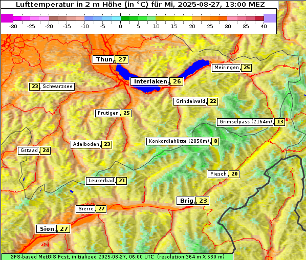 Temperatur, 27. 8. 2025