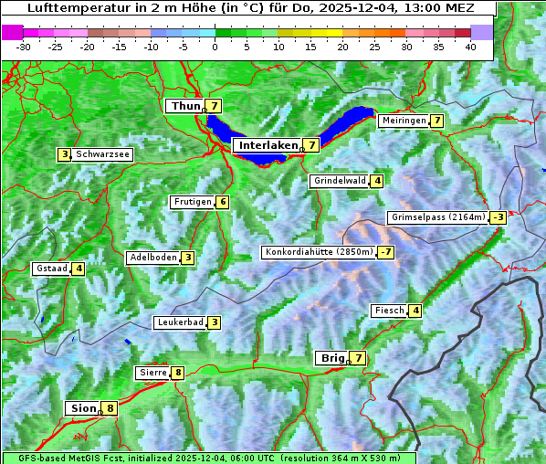 Temperatur, 4. 12. 2025