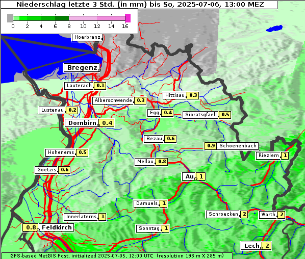 Niederschlag, 6. 7. 2025