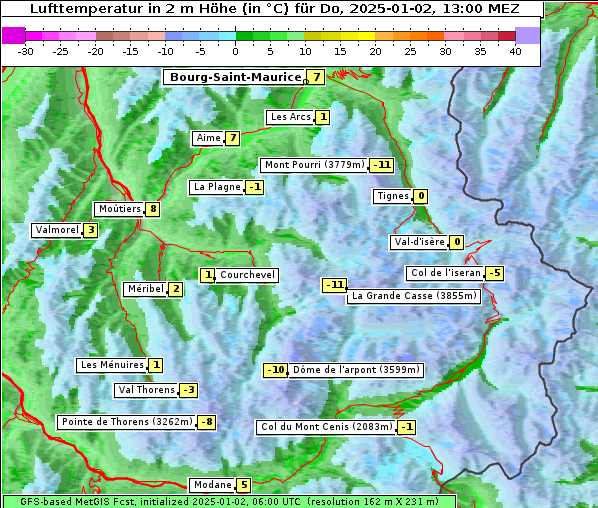 Temperatur, 2. 1. 2025