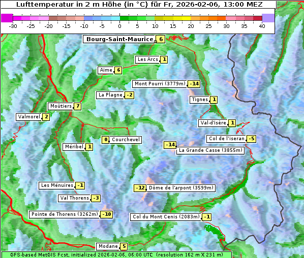 Temperatur, 6. 2. 2026