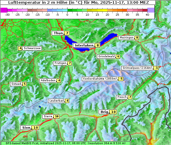 Temperatur, 17. 11. 2025