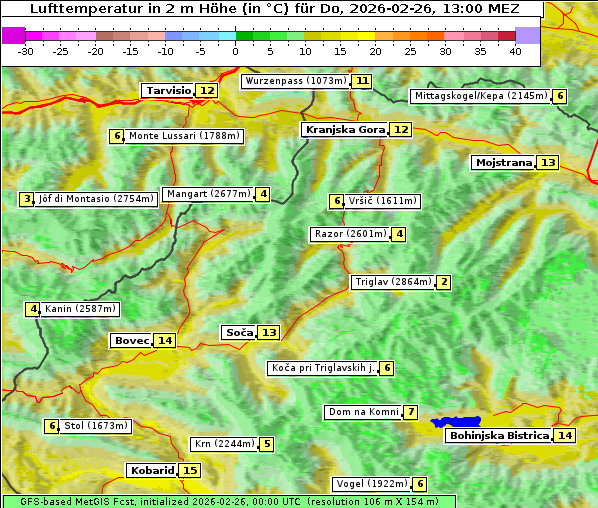 Temperatur, 26. 2. 2026