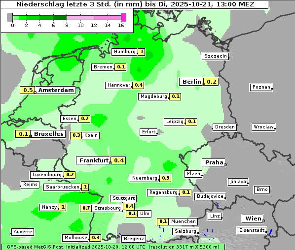 Niederschlag, 21. 10. 2025