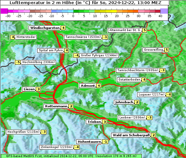 Temperatur, 22. 12. 2024