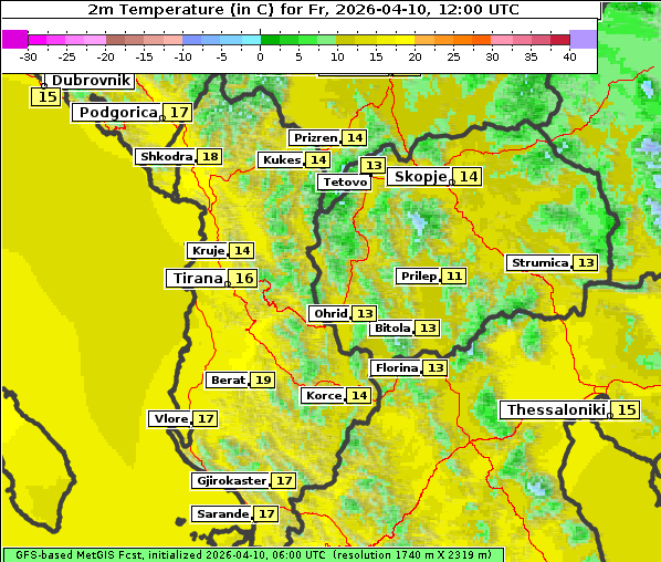 Temperatur, 10. 4. 2026