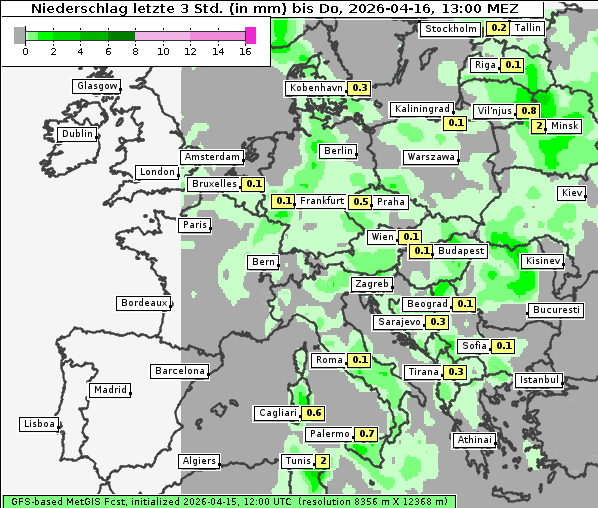 Niederschlag, 16. 4. 2026