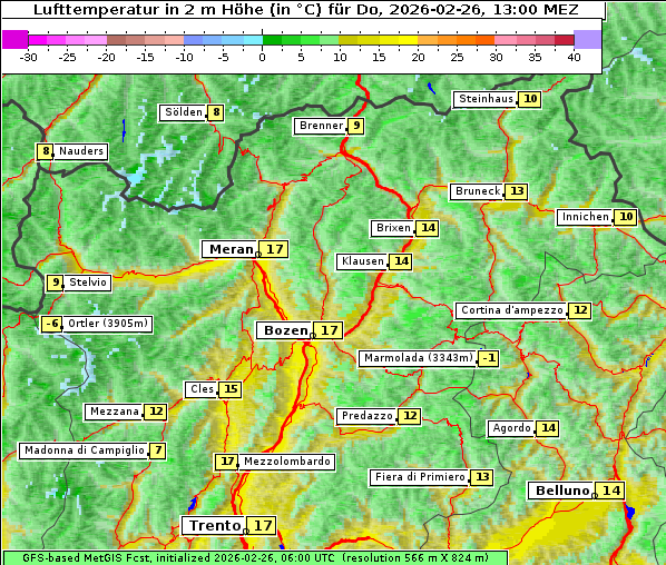 Temperatur, 26. 2. 2026