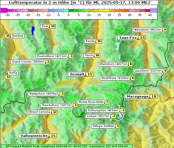 Temperatur, 17. 9. 2025