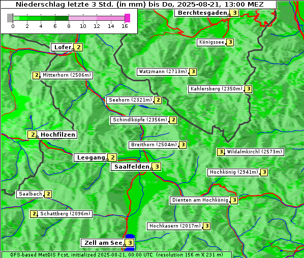 Niederschlag, 21. 8. 2025