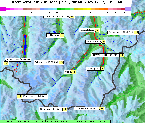 Temperatur, 17. 12. 2025