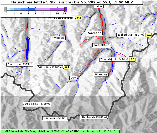 Neuschnee, 23. 2. 2025