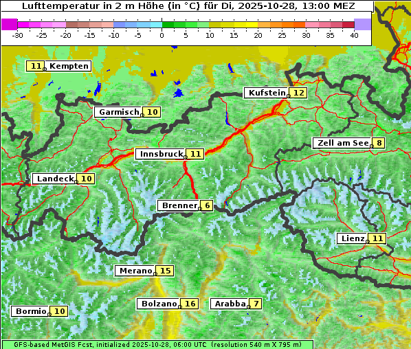 Temperatur, 28. 10. 2025