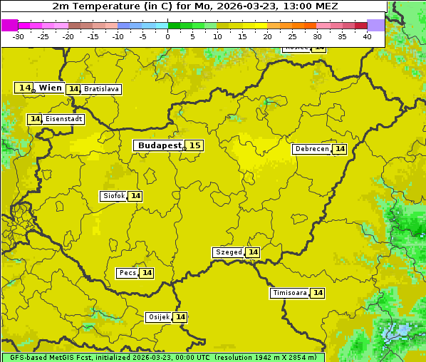 Temperatur, 23. 3. 2026