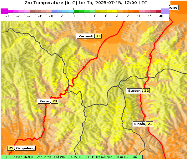Temperatur, 15. 7. 2025