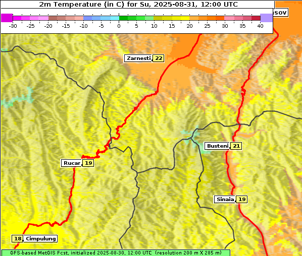 Temperatur, 31. 8. 2025