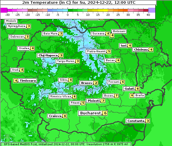 Temperatur, 22. 12. 2024