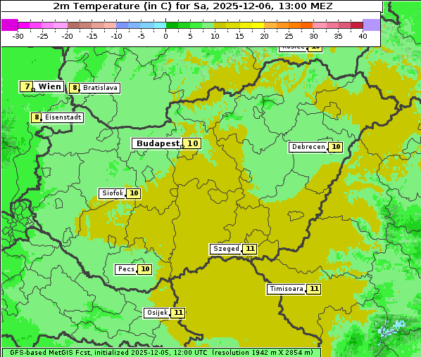 Temperatur, 6. 12. 2025
