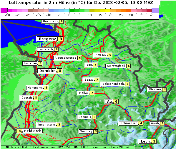 Temperatur, 5. 2. 2026