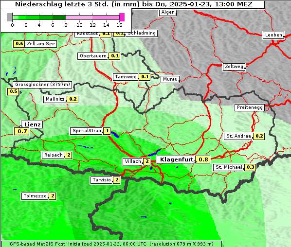 Niederschlag, 23. 1. 2025