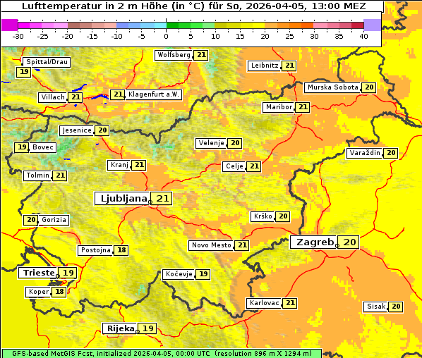 Temperatur, 5. 4. 2026